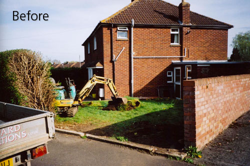 Before - Clearing and levelling a driveway