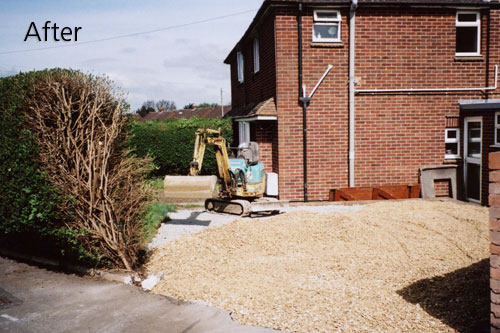 After - Driveway gravelled and level