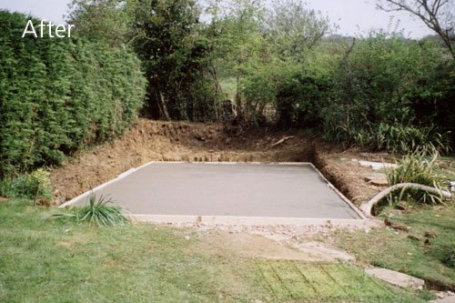 After - complete concrete shed base